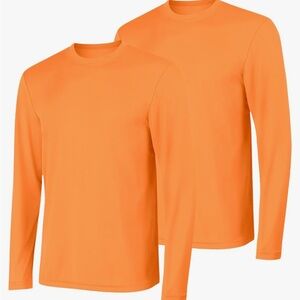 Hanes Men's Bright Orange Long Sleeve Tees - 2 Pack